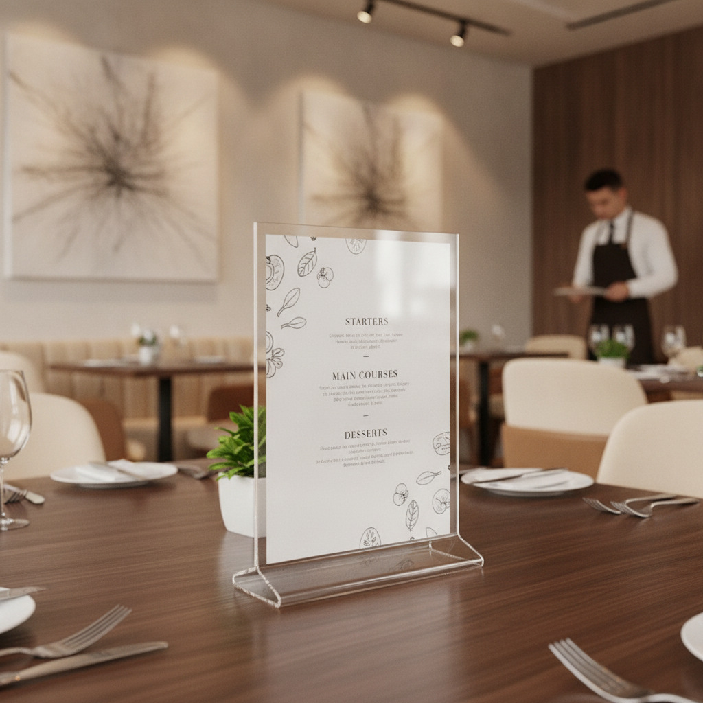 Perspex A5 Vertical Holder for Restaurants & Cafés