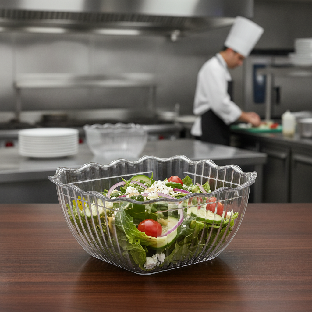 SAN Clear Small Salad Crock 750ml for Food Service