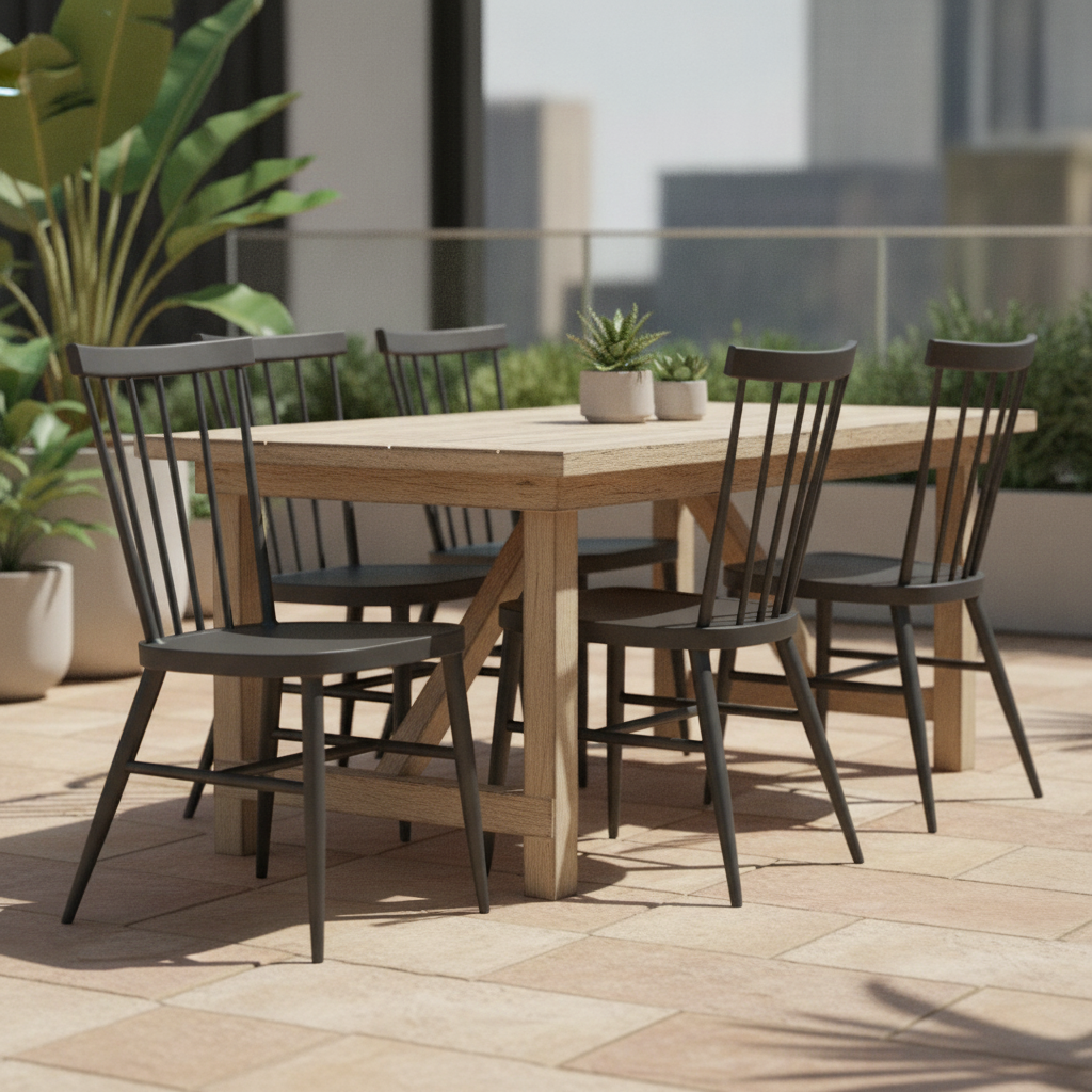 Aluminium Windsor Chairs Black 880mm for Indoor & Outdoor Use (Pack of 4)