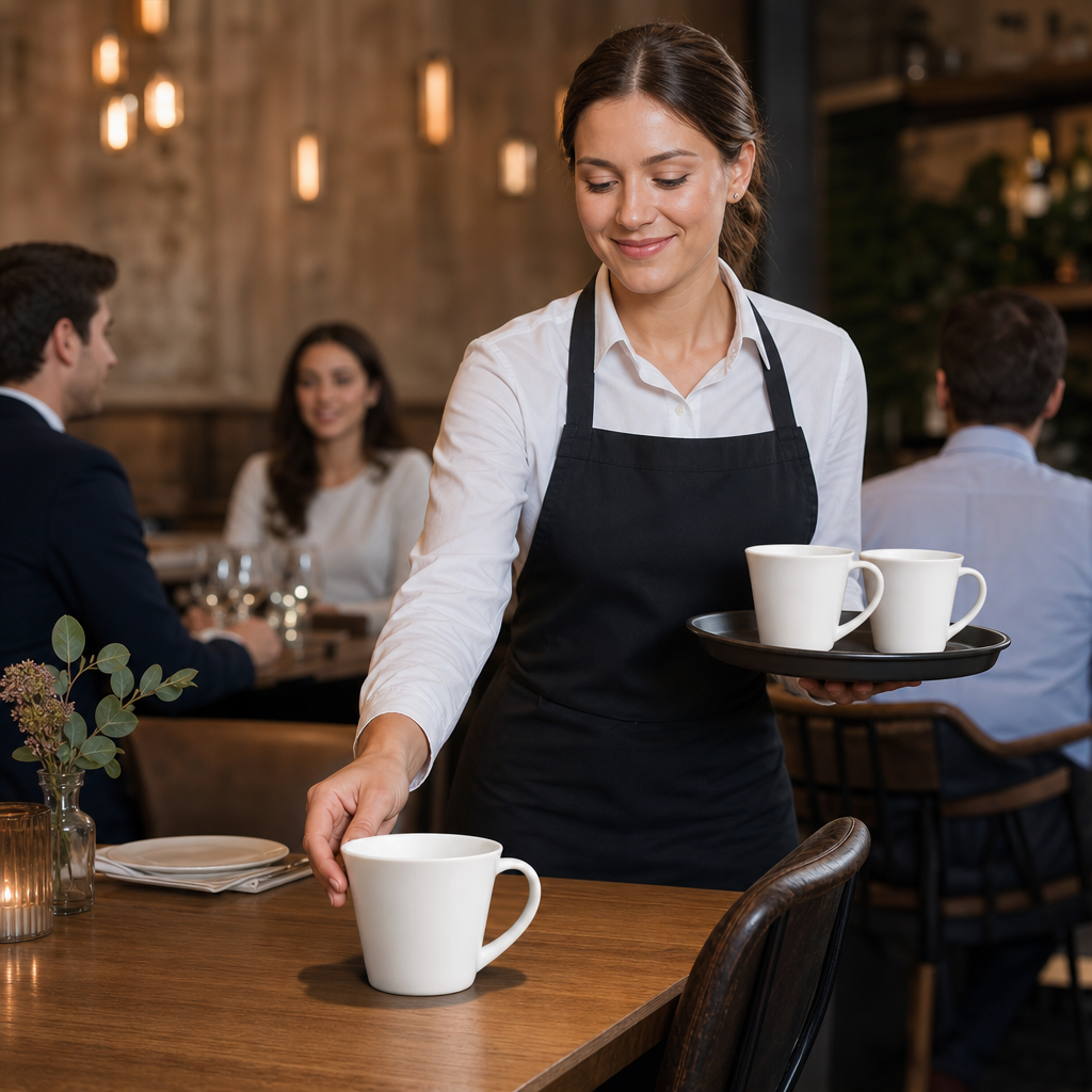 Tea Cups 230ml Porcelain for Restaurants & Cafés (Pack of 6)