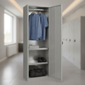 Grey Clothing Locker with Galvanised Shelves for Staff Rooms