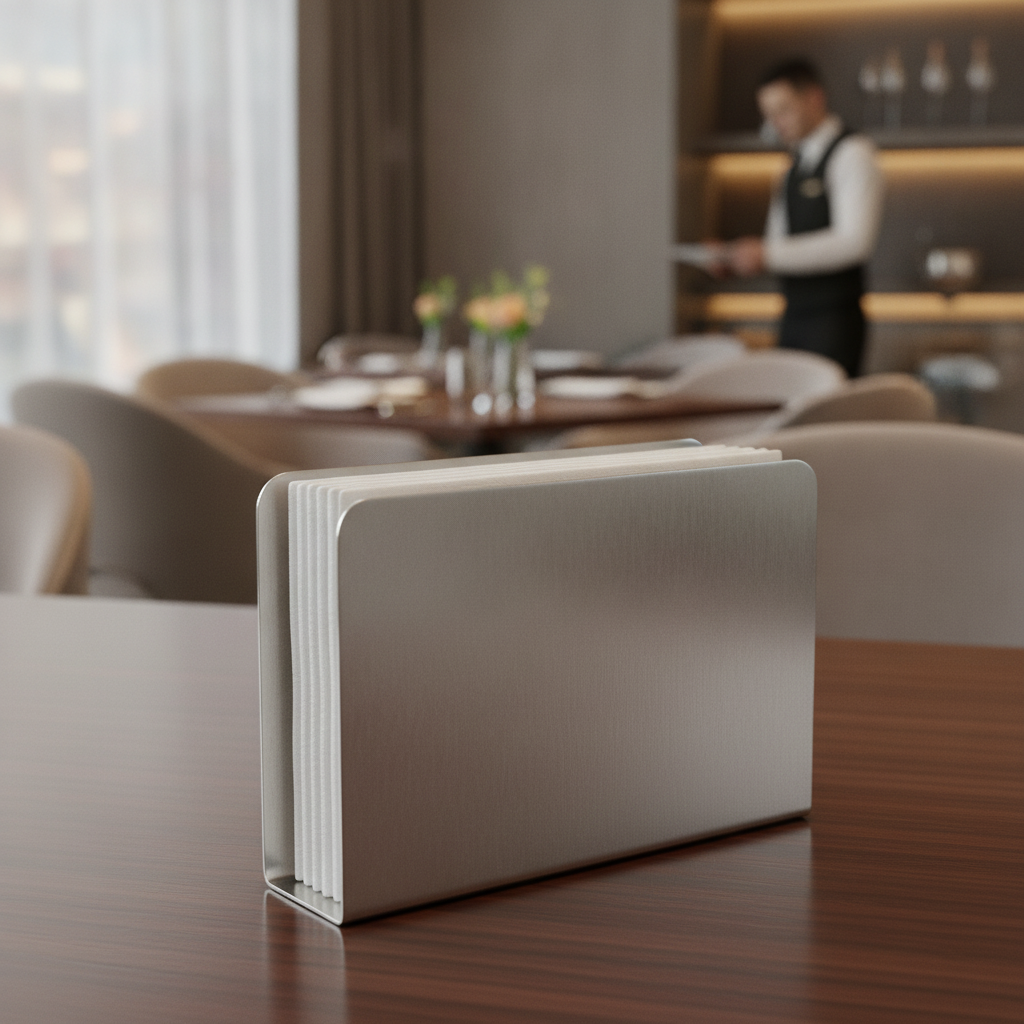 Stainless Steel Napkin Holder 150x40mm for Tabletop Use
