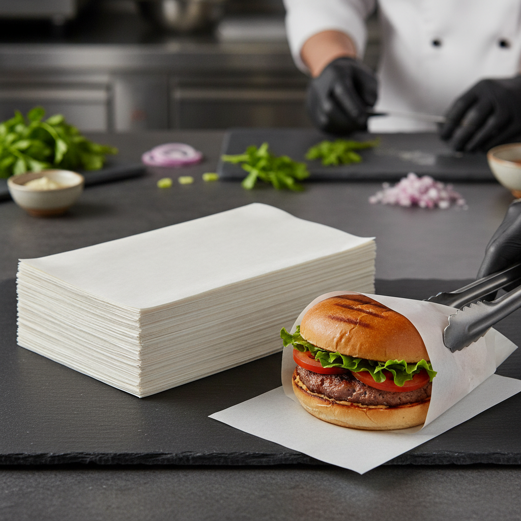 Paper Compostable Burger Wraps 250x200mm for Food Presentation (Pack of 200)