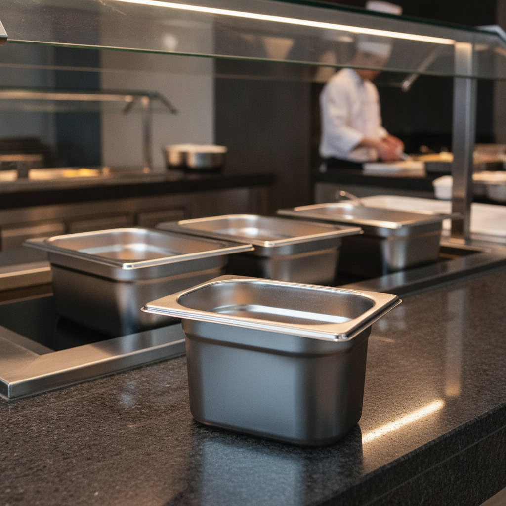 Stainless Steel Gastronorm Tray 600ml for Buffet Stations
