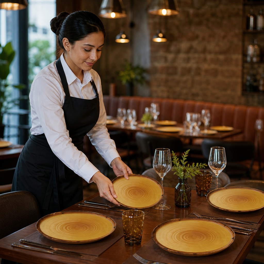 Walled Plates 260mm Vitrified Porcelain for Dining Tables (Pack of 6)