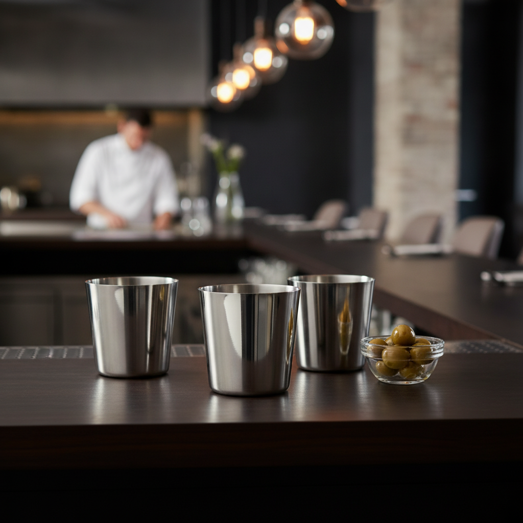 Stainless Steel Appetiser Polished Cup 72x87mm for Elegant Serving