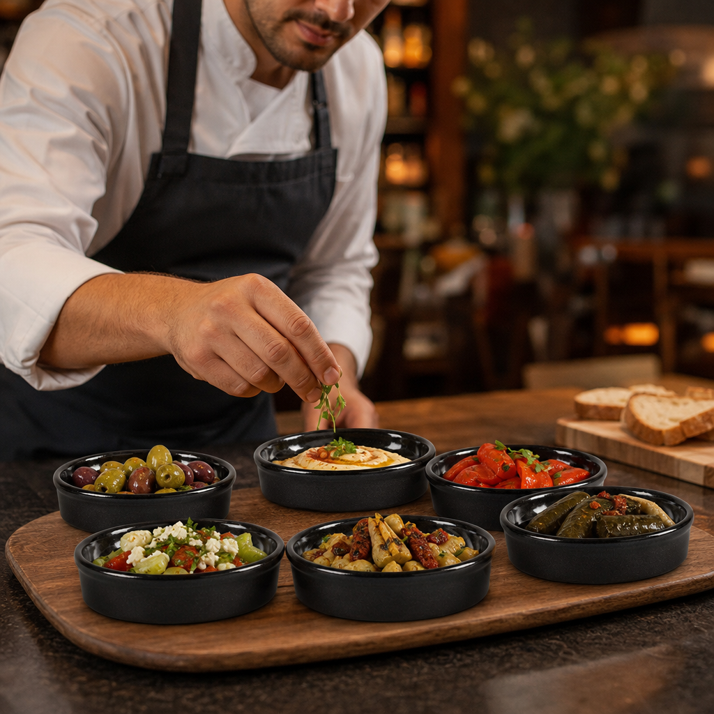 Mezze Dishes 200ml Porcelain for Tapas & Dips (Pack of 12)