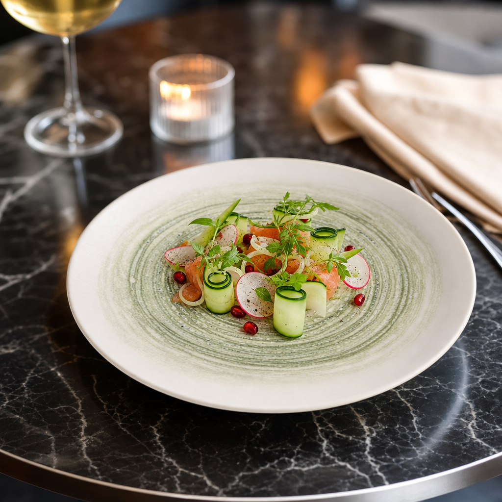 Coupe Plates 165mm Vitrified Ceramic for Presenting Fresh Produce (Pack of 12)