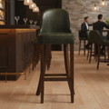 Rubber Wood Bar Chair with Bison Cedar Upholstery 1030mm for Commercial Use