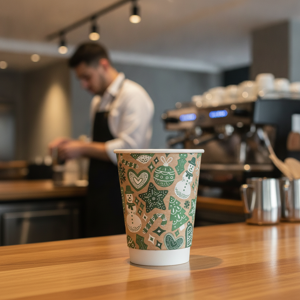 Compostable Double Wall Hot Cup 12oz for Eco-Friendly Service (Pack of 500)