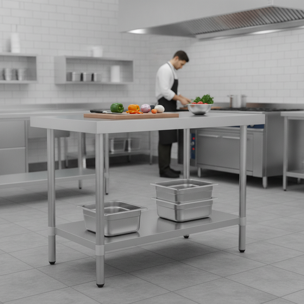Stainless Steel Prep Table 1200mm for Food Preparation