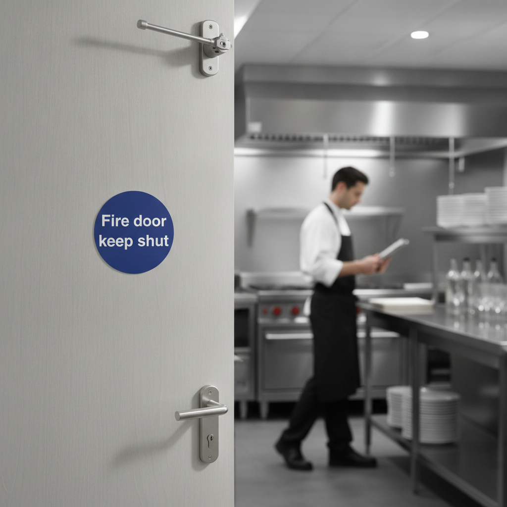 Vinyl Fire Door Sign 100mm for Workplace Safety