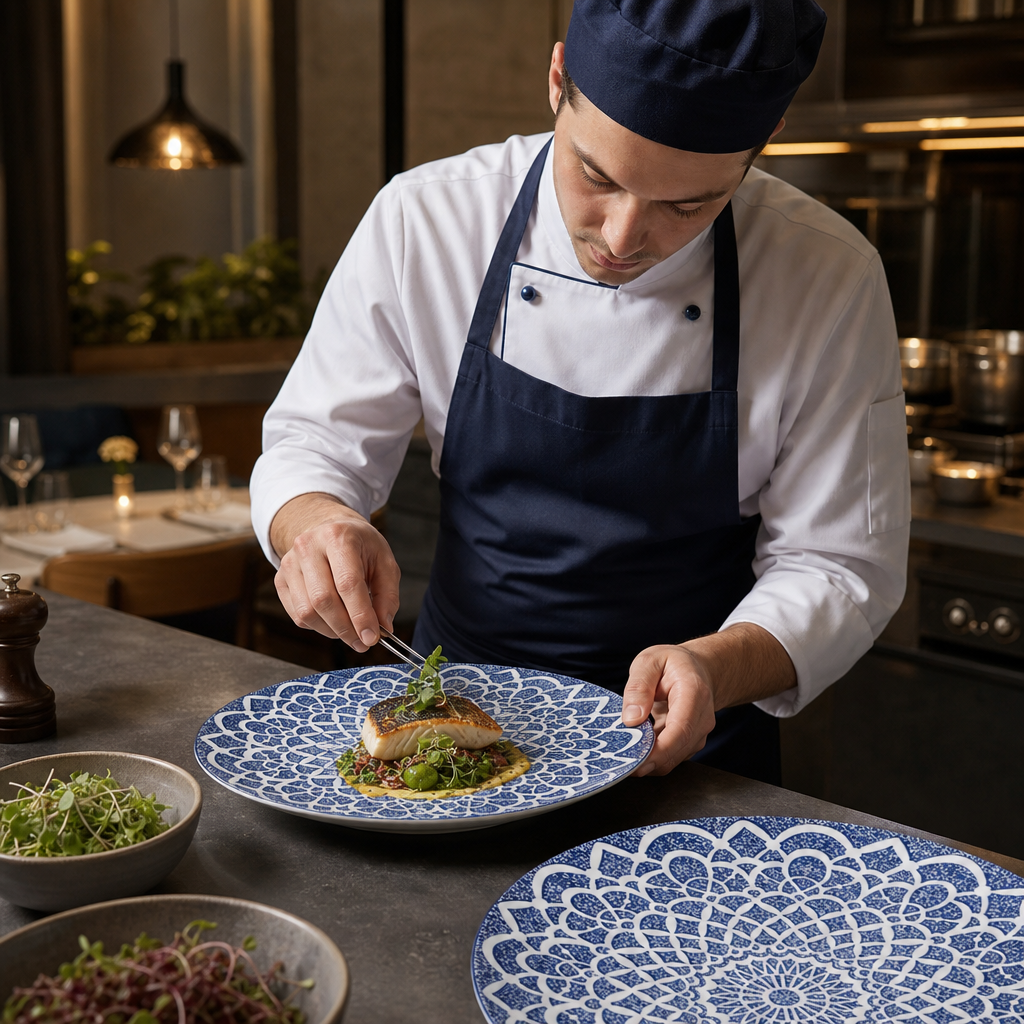 Coupe Plates Nomad 300mm Blue Porcelain for Casual Dining (Pack of 12)