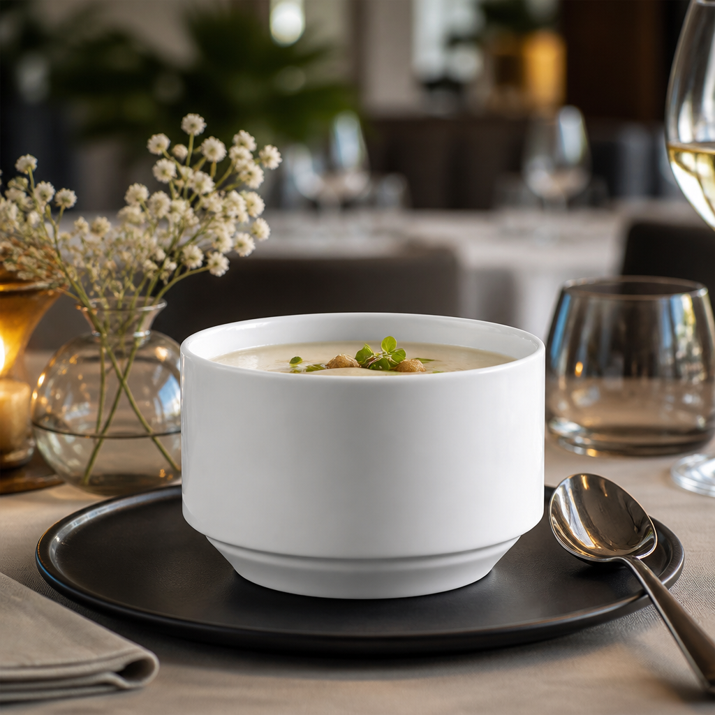 Porcelain Soup Cups 280ml for Contemporary Dining