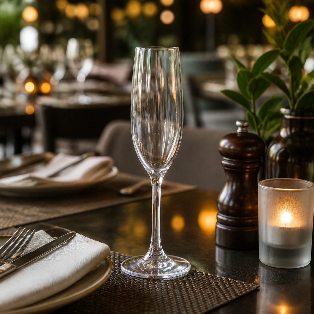 Tritan Transparent Champagne Glass 190ml for Outdoor Dining (Pack of 12)
