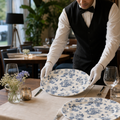 Toile Oval Plates Vitrified Ceramic for Dining (Pack of 6)