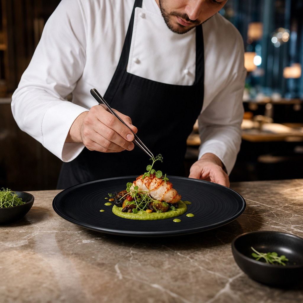 Flat Plates 318mm Vitrified Stoneware for Culinary Presentations (Pack of 4)