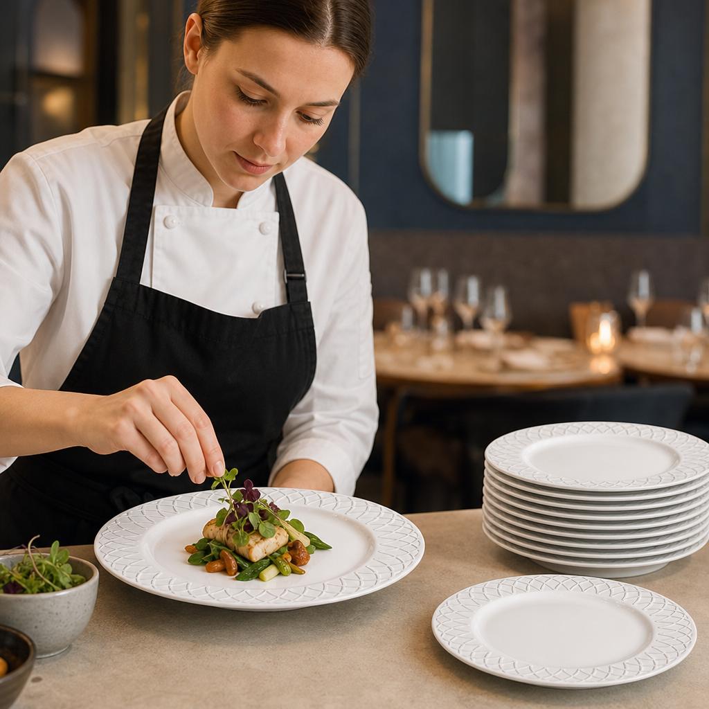 Plates 230mm Porcelain for Professional Catering (Pack of 12)