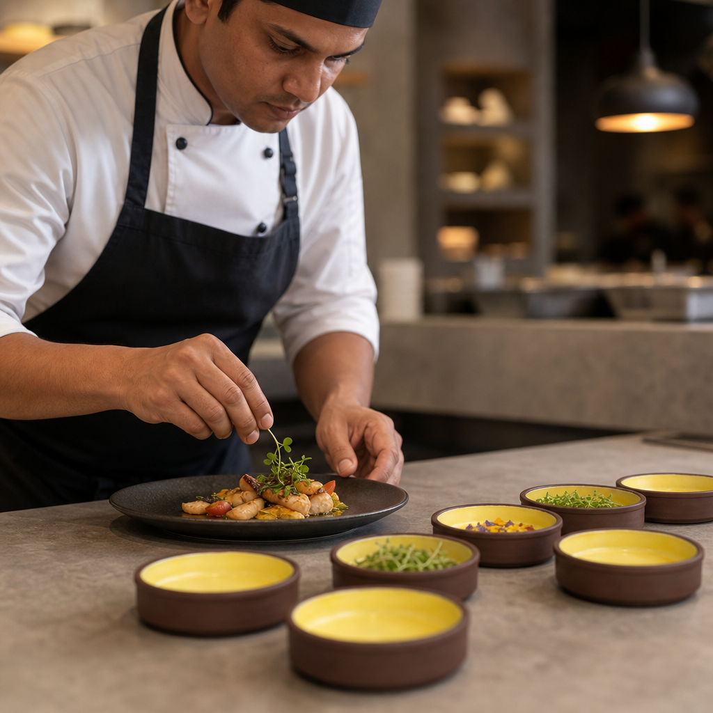 Stacking Trays 127mm Yellow Vitrified Stoneware for Dining (Pack of 12)