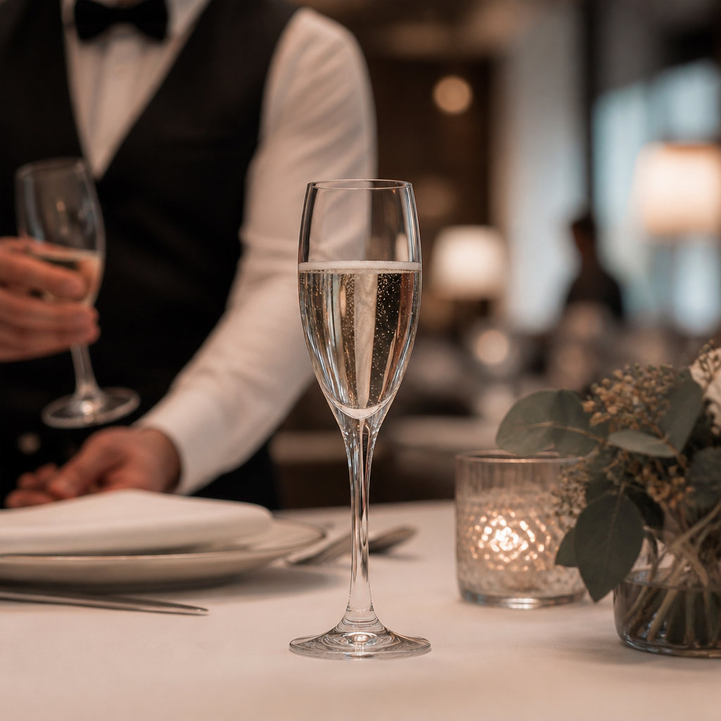 Soda Lime Teardrop Champagne Flutes 170ml for Restaurants (Pack of 12)