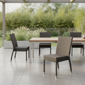 Aluminium & PE Wicker Side Chairs 860x500mm for Indoor & Outdoor Use (Pack of 4)