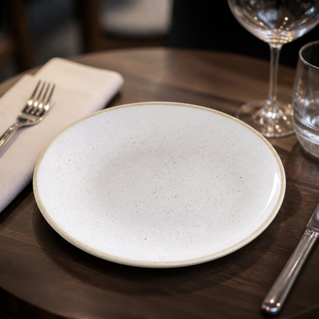 Stonecast Round Dishes in Barley White 160mm for Casual and Fine Dining