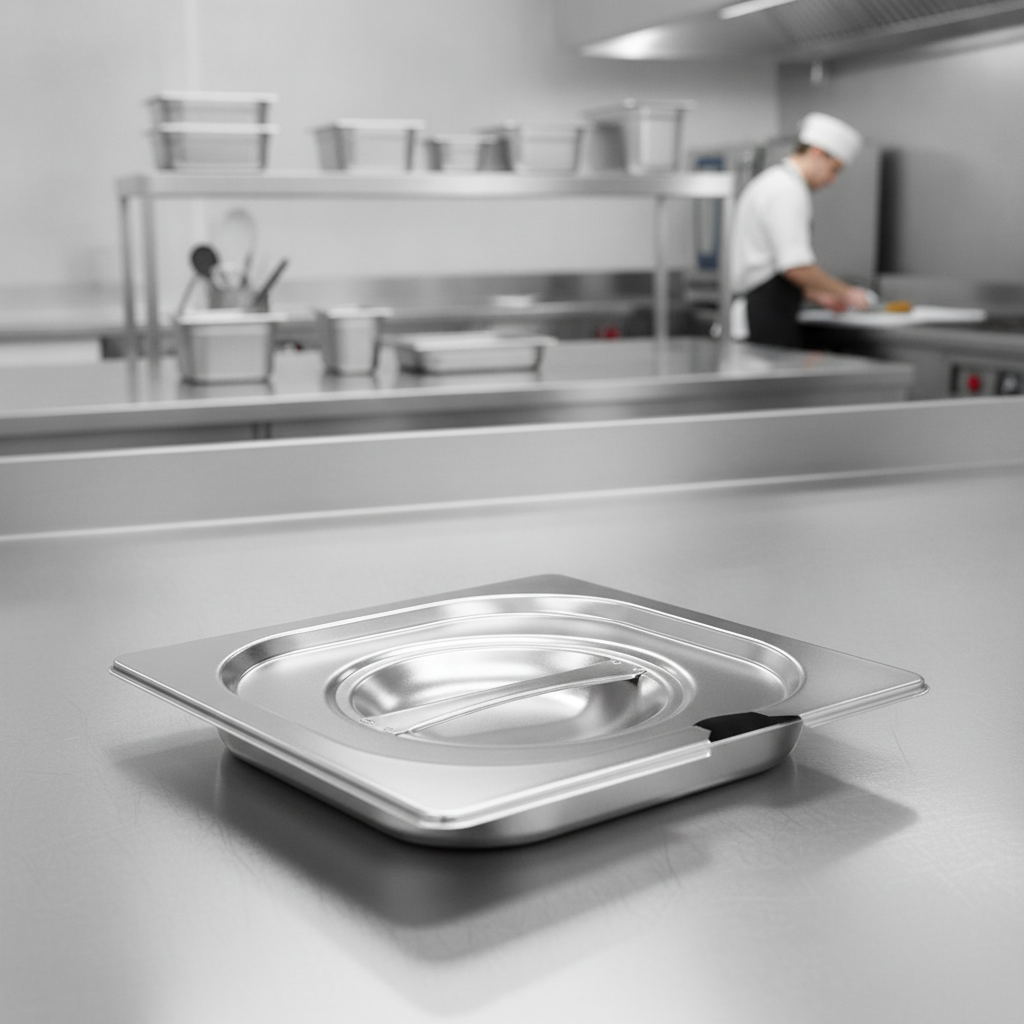 201 Stainless Steel Notched Lid for 1/6 Gastronorm Trays
