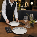 Coupe Plates 165mm Black Vitrified Ceramic for Modern Table Settings (Pack of 12)
