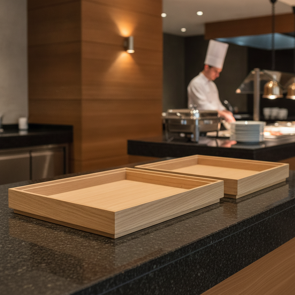 Oak Wooden Box GN 1/2 for Buffet Stations