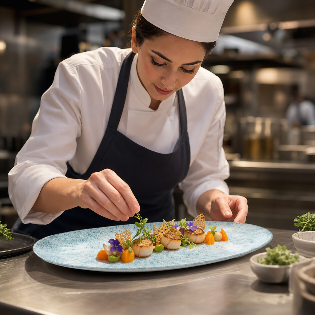 Chefs Plates x 347 173mm Blue Vitrified Ceramic for Creative Plating (Pack of 6)