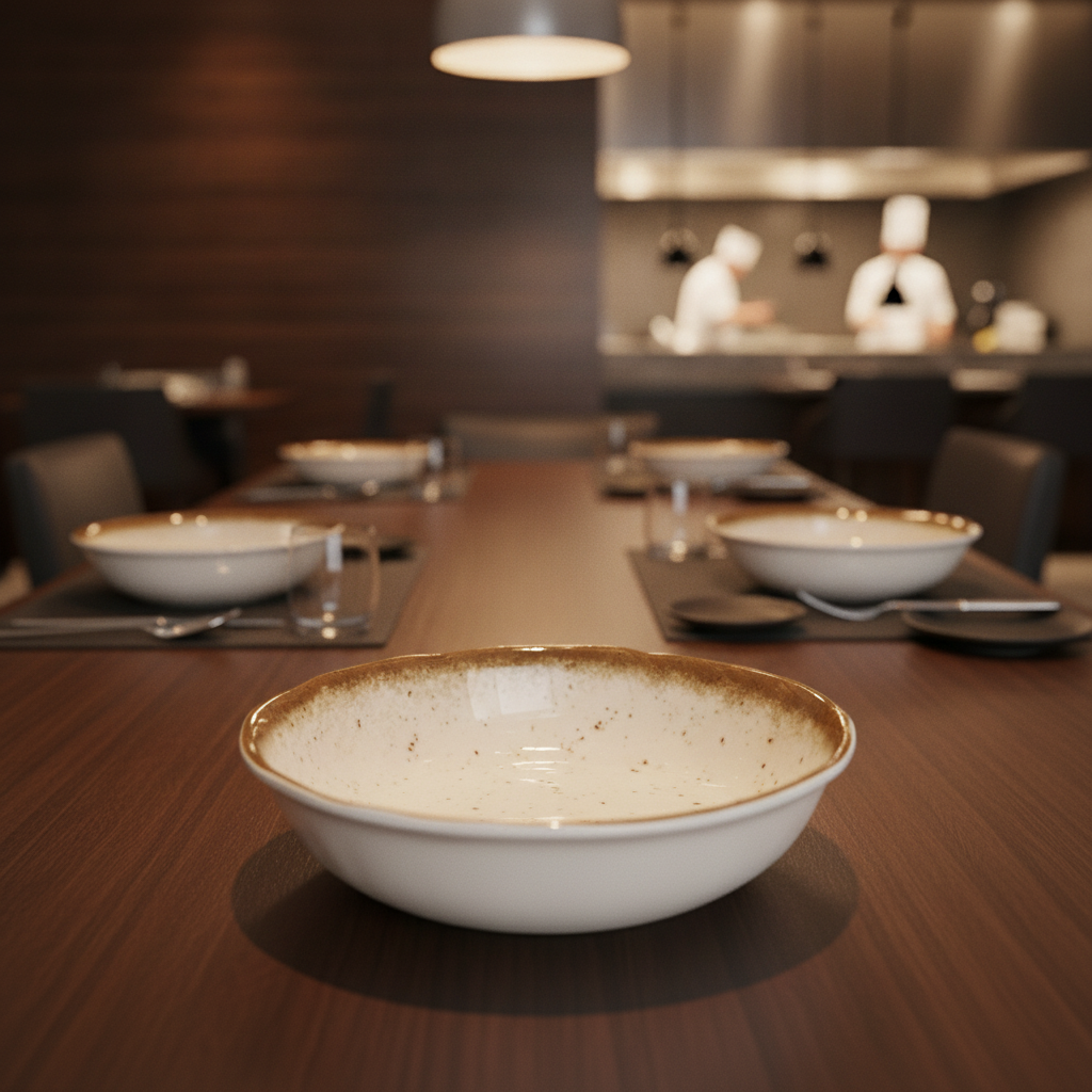 Melamine Cream Bowl 200mm for Rustic Dining