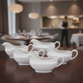 Porcelain White Traditional Sauce Boats 110ml for Dining (Pack of 6)
