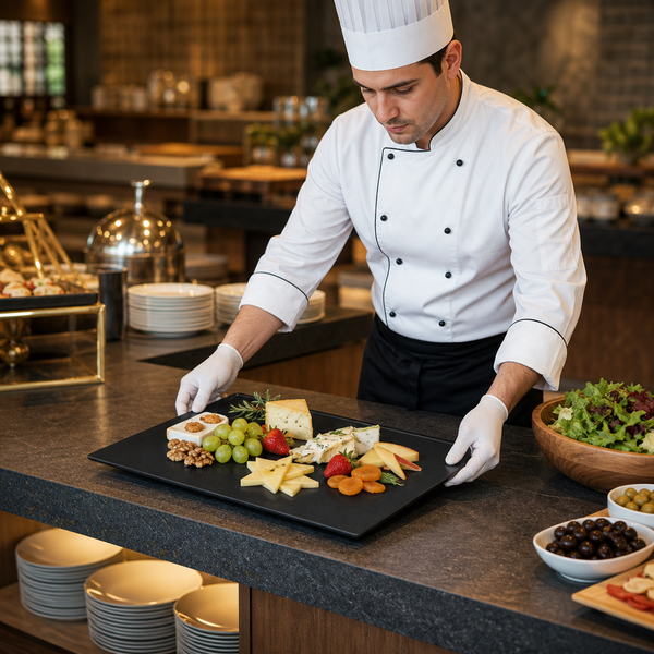Melamine Buffet Trays 1/1 Black 530x325mm, Melamine, pack of 2