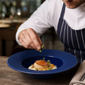 Porcelain Deep Rimmed Bowls 285mm in Blue for Fine Dining - Pack of 6