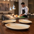 Palm Leaf Oval Plates 360mm for Buffets & Catering (Pack of 100)