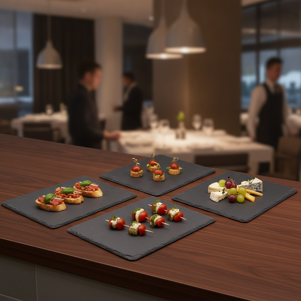 Slate Buffet Boards 530x325mm for Food Presentation (Pack of 3)