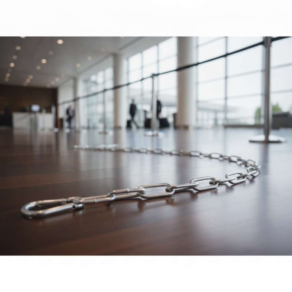 Steel Chrome-Plated Barrier Chain 1.5m for Queuing Systems
