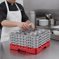Polypropylene Red Camrack with 16 Compartments for Glassware Storage