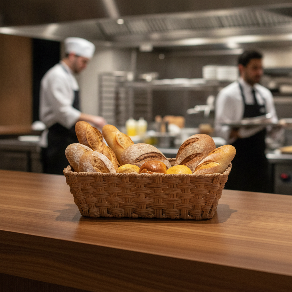 Polypropylene Brown Buffet Basket 325x176mm for Food Presentation