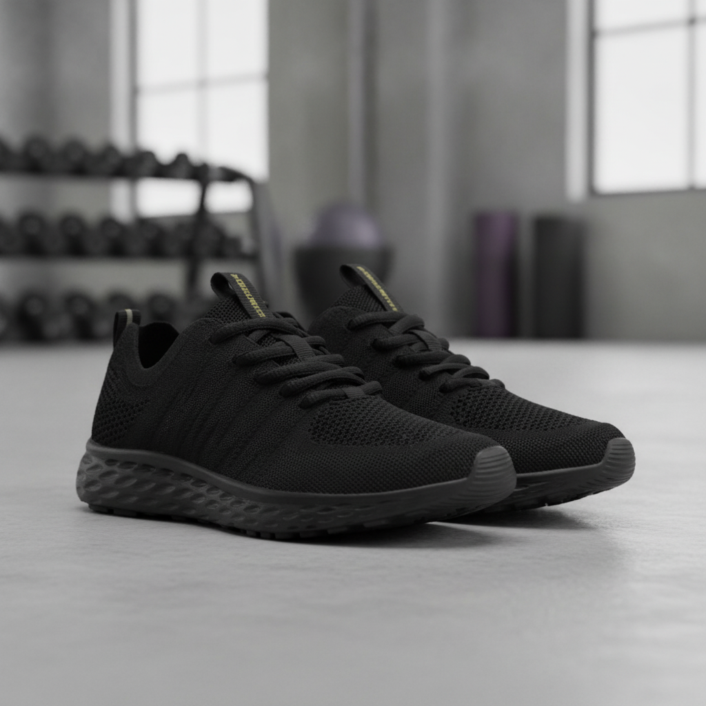 Black Textile Women's Trainers with Slip-Resistant Outsole for Everyday Use