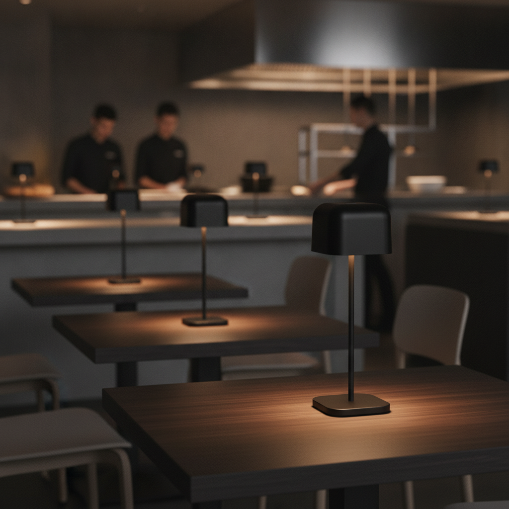 Aluminium Cordless Table Lamp 300mm for Indoor & Outdoor Use