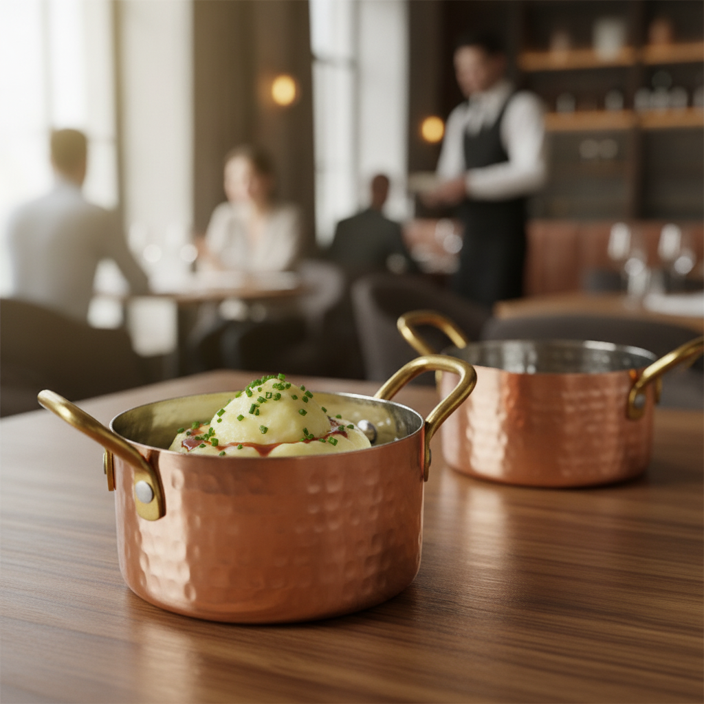 Stainless Steel Small Serving Pot 0.3L for Table Presentations