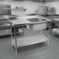 304 Stainless Steel Sink with Left Hand Drainer 1200mm for Commercial Kitchens