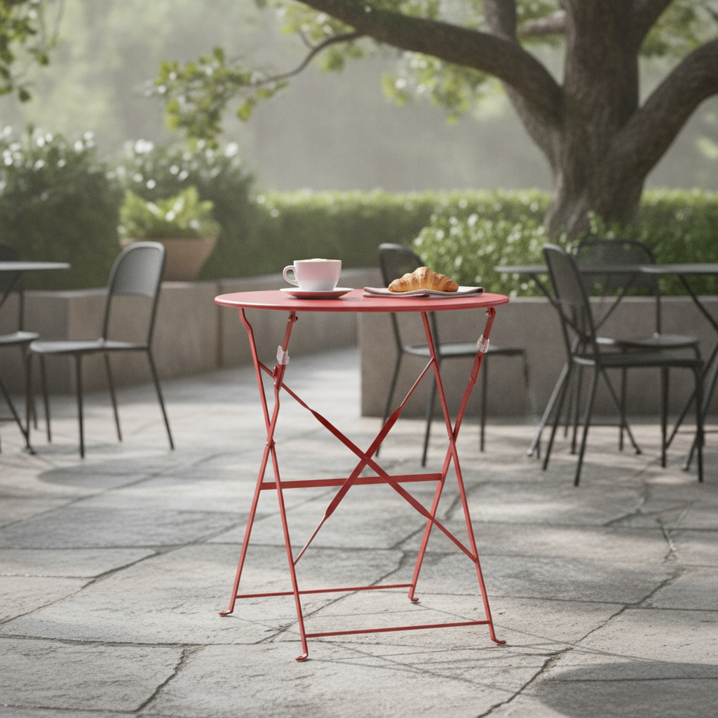 Powder-Coated Steel Round Table 600mm for Indoor & Outdoor Use