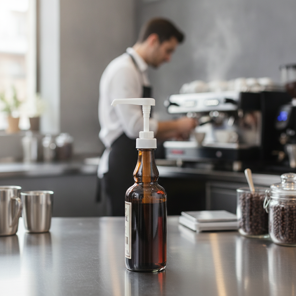 Portion Pump for 1L Syrup Bottles for Beverage Preparation