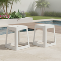 Polypropylene High Stools in White 445x400mm for Indoor & Outdoor Use (Pack of 2)