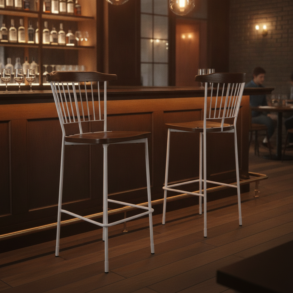 Wood & Steel High Stools 760mm for Bars & Pubs (Pack of 2)