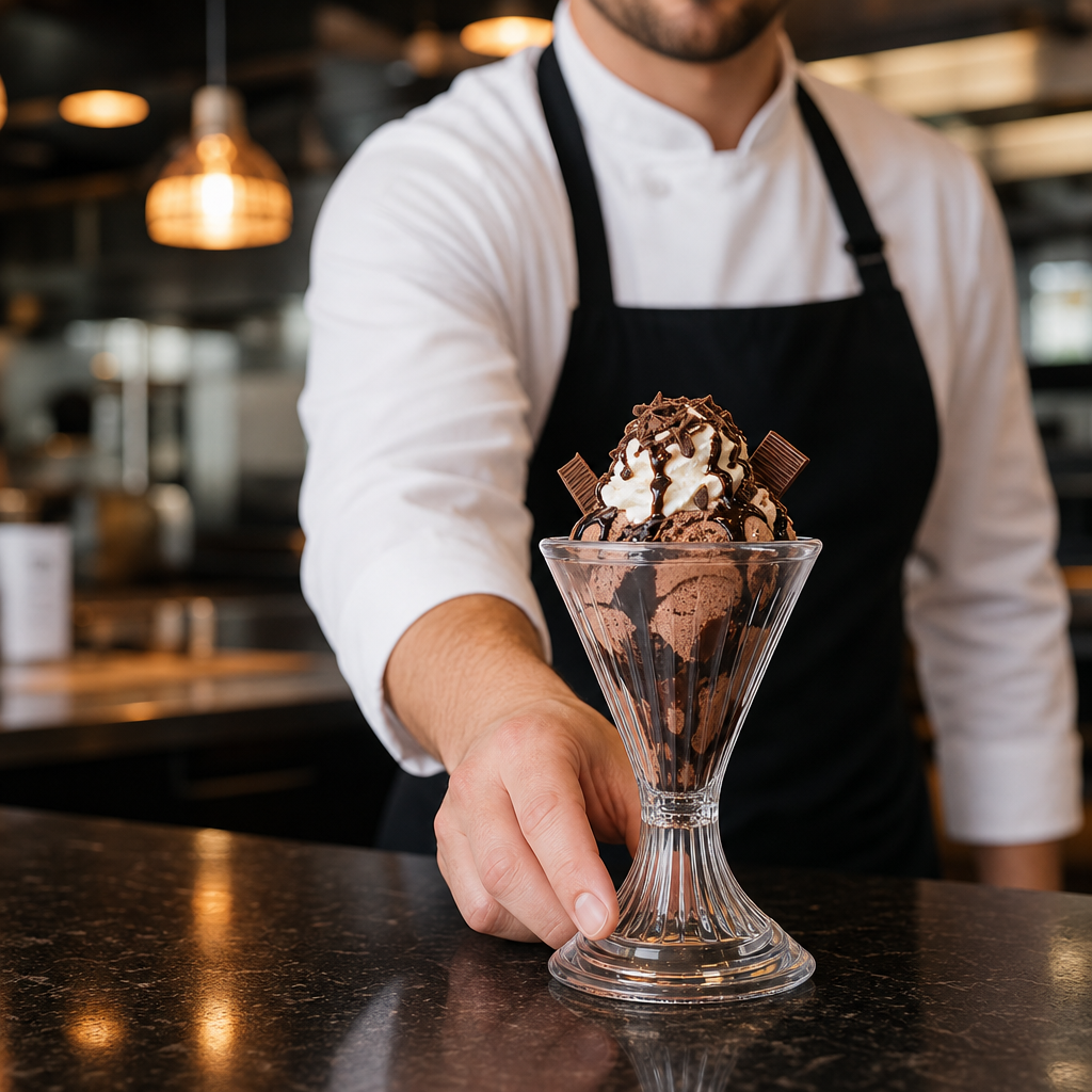Clear Polycarbonate Sundae Glass 255ml for Catering Environments (Pack of 12)
