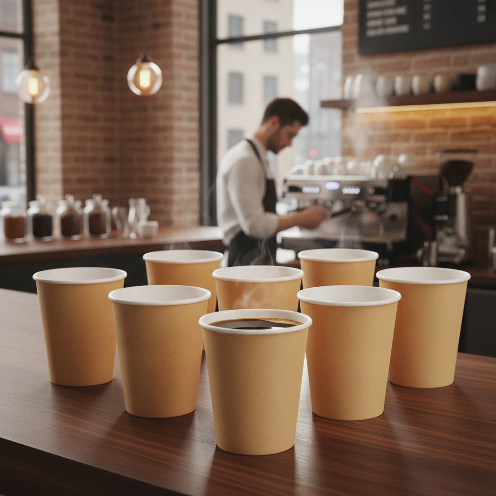Cardboard Recyclable Coffee Cups 225ml for Eco-Friendly Use (Pack of 1000)