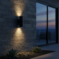Metal Black Double Wall Light for Outdoor Spaces